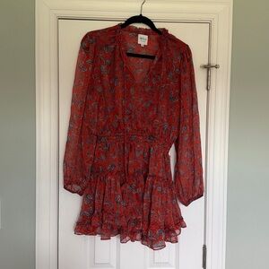 Misa Los Angeles Coral Paisley Dress